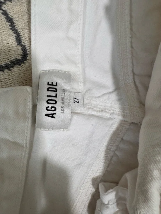 Agolde Criss Cross White Straight Jeans - Picture 4 of 7